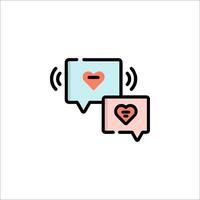 Two speech bubbles with a heart on them vector