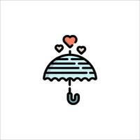 An umbrella with hearts on it vector