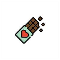 Chocolate bar icon with heart vector