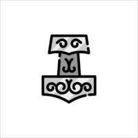 Thor hammer icon illustration vector