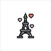 The eiffel tower with hearts and hearts in the background vector
