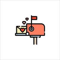 A mailbox with a heart on it and a red envelope vector