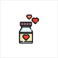 A jar with a heart inside it on a white background vector