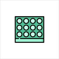 A green and black box with circles on it vector