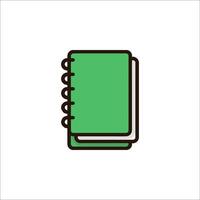 A green notebook icon on a white background vector