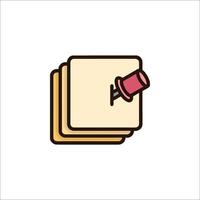 A pin and a piece of paper icon vector