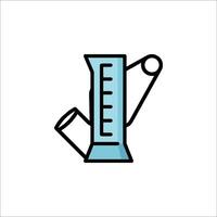 A test tube with a measuring stick on it vector