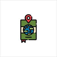 A map with a globe on it vector