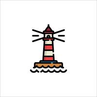 A lighthouse icon with a red and white stripe vector