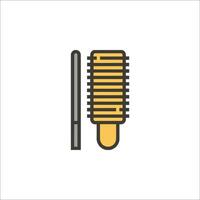 A comb and comb icon on a white background vector