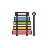 Colorful stack of musical instruments icon illustration vector