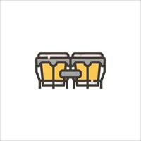 A line icon of two drums on a table vector