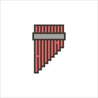 A red and gray pan flute icon vector
