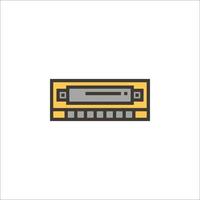 A cassette player icon on a white background vector