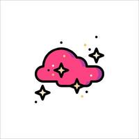 A pink cloud with stars on it vector