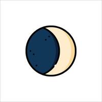 The moon is shown in a flat style vector