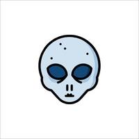 Alien head icon in flat style vector