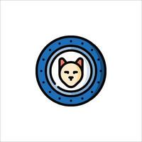 A cat is in a blue circle with a white background vector