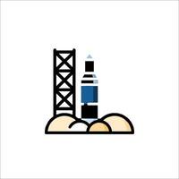 A rocket with a rocket on top of it vector