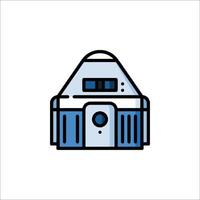 A robot house icon on a white background vector