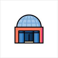 A building with a dome on top and a door vector