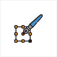 A pen and a square with dots on it vector