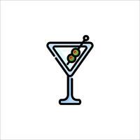 Martini icon with olives on the rim vector