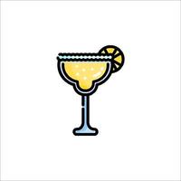 A margarita with a slice of lemon on top vector
