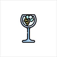 Ice cream in a glass icon vector