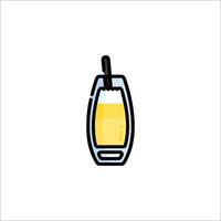 A glass of juice with a straw in it vector