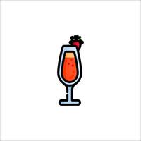 A drink with a strawberry on top of it vector
