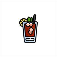 A drink with a slice of lemon and a slice of lime vector