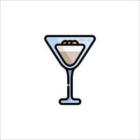 A martini glass with a drink inside vector