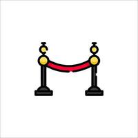 A red and black barrier with a red ribbon vector