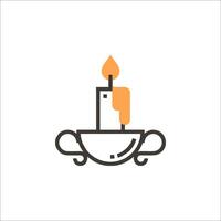 A candle in a cup with a handle vector