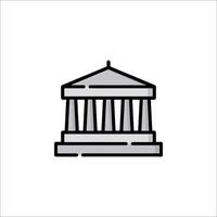A building with columns and a dome icon vector
