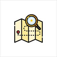 Magnifying map icon illustration vector