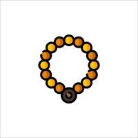 A bracelet with a black and yellow bead on it vector