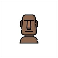 A cartoon head with a brown face on a white background vector