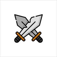 Two crossed swords icon on white background vector
