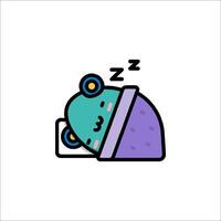 A cartoon character sleeping in a pillow vector