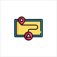 A map icon with a pin pointing to it vector