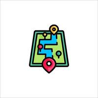 A map icon with a pin on it vector