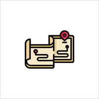 A map icon with a pin on it vector