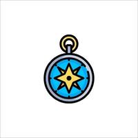A compass icon with a star on it vector