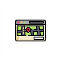 A map icon with a pin on it vector