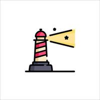 A lighthouse with a light shining on it vector