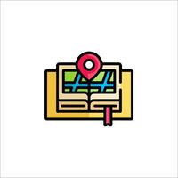 A map icon with a pin on it vector