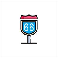 A road sign with the number 66 on it vector