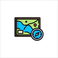A map and compass icon on a white background vector